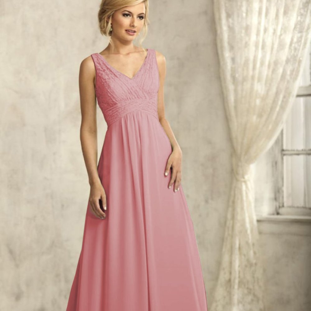 Christina Wu Bridesmaid Dress #22734 Mauve Chiffon Lace Size 0 New With Tags